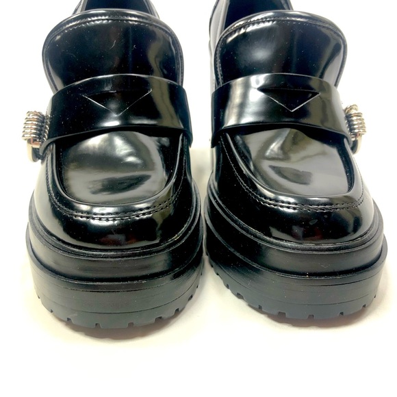 Gianni Bini Maxxwell Block Heel Loafers Black - Picture 4 of 8